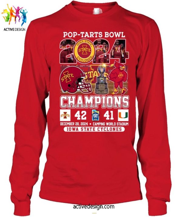 Pop-Tarts Bowl 2024 Champions Iowa State Cyclones 42-41 T-Shirt