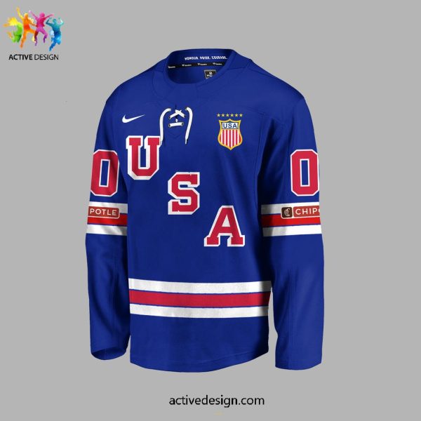 USA Hockey World Junior Ice Hockey Golden Champions 2025 Custom Name And Number Hockey Jersey