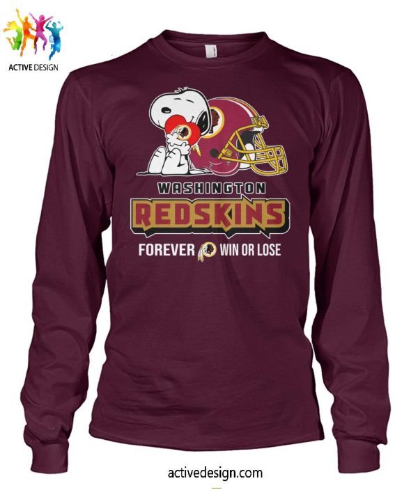 Washington Redskins x Snoppy Forever Win Or Lose T-Shirt